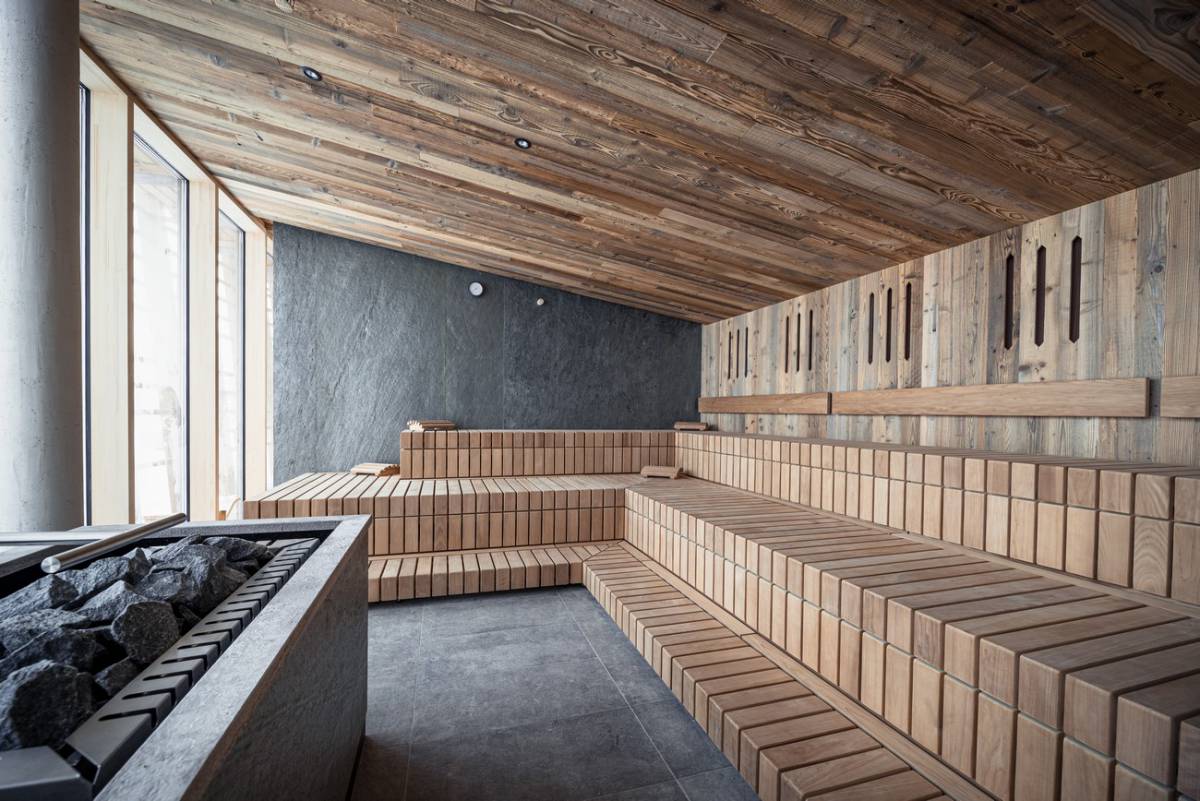 Sauna area in the spa hotel in Reit im Winkl